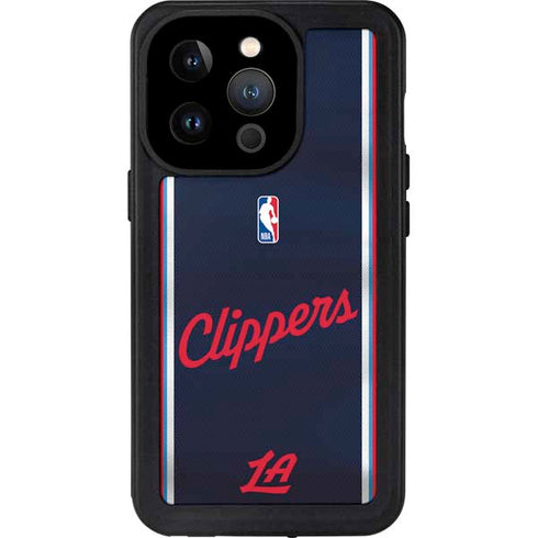 NBA Los Angeles Clippers Distressed Red iPhone 15 Pro Waterproof Case
